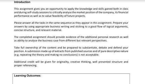 Managerial Finance Practical Assessment Help
