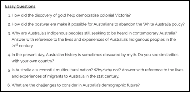 assessment task 3 essay question