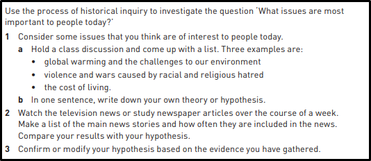 historical inquiry investigation