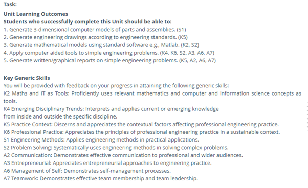 Computer Aided Engineering Unit learning