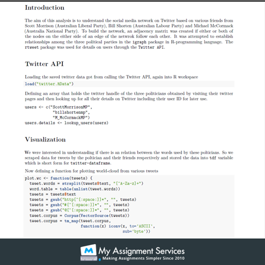 R Code Assignment Sample introduction