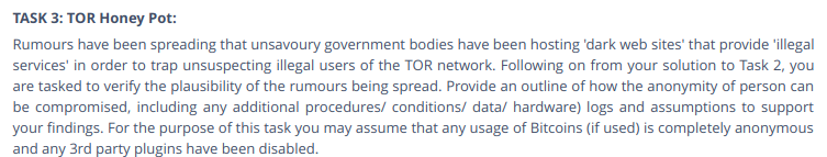 TOR network assignment sample