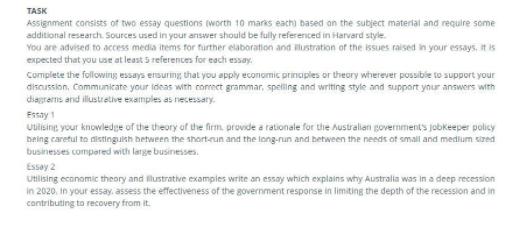 Task essay apply economics principles