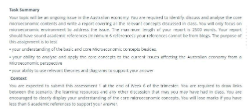 Task Summary Australian Economy