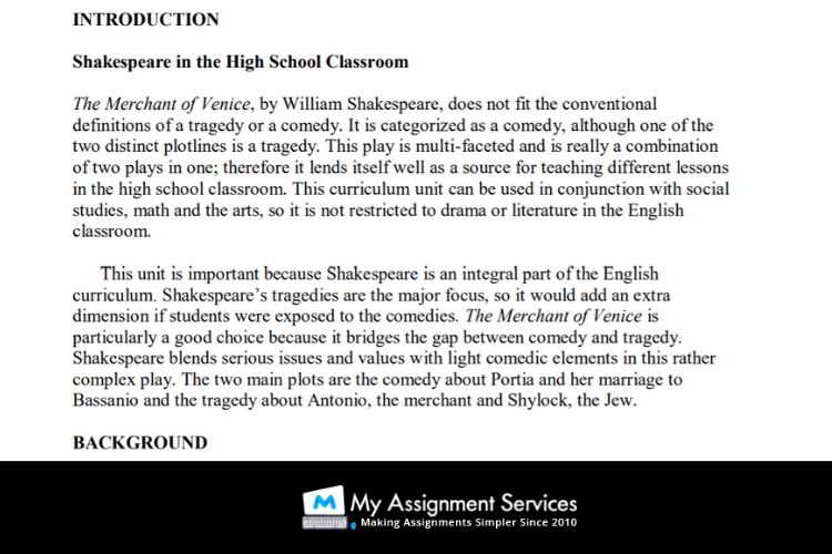 Tragicomedy Assignment Sample