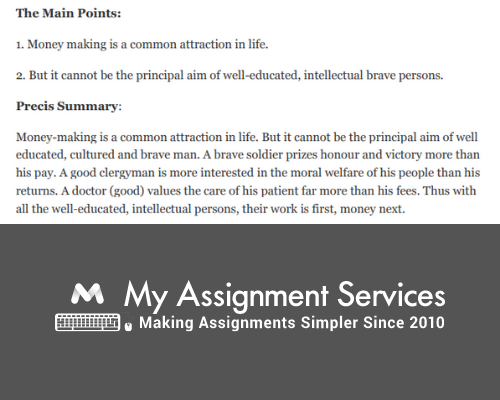 precis writing sample