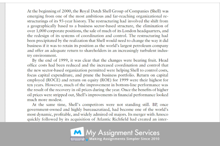 Shell's case study sample