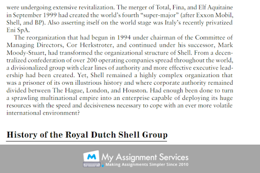 Shell's case study sample