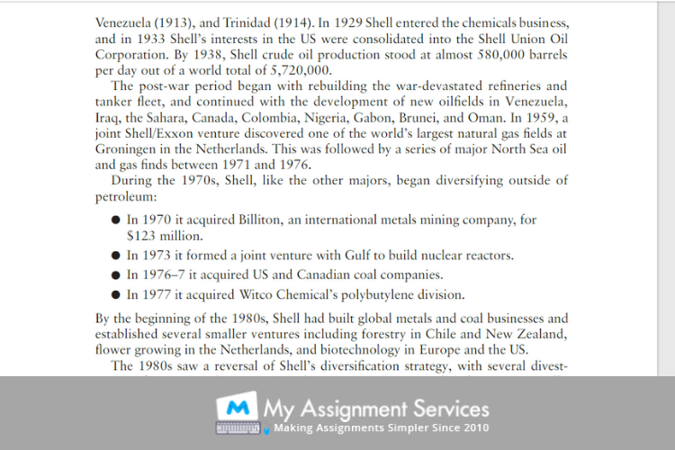 Shell's case study sample