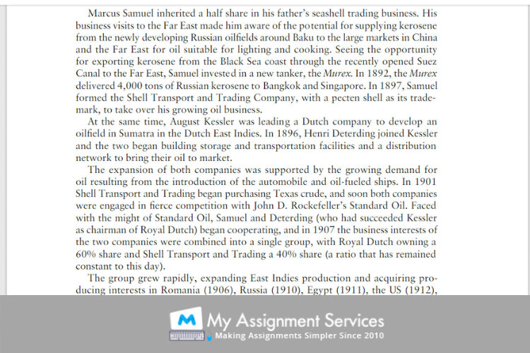 Shell's case study sample