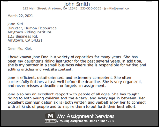 character reference letter sample