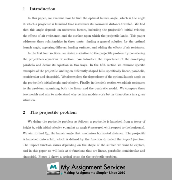 Projectile Motion Model Introduction