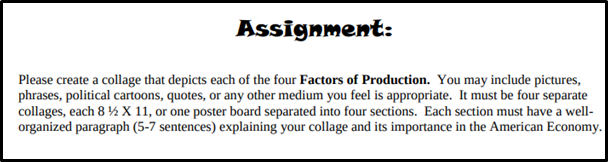 economics production assignment