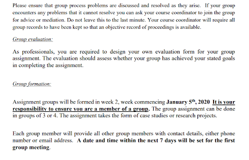 group evaluation and formation