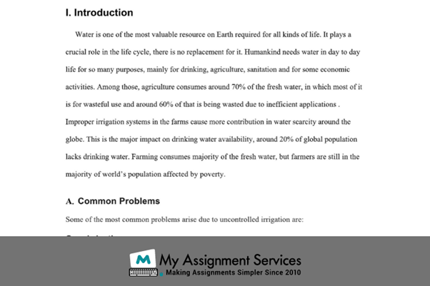 Irrigation assignment sample
