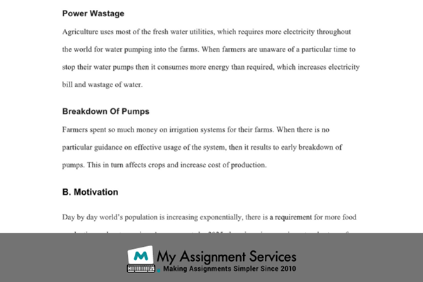 Irrigation power wastage