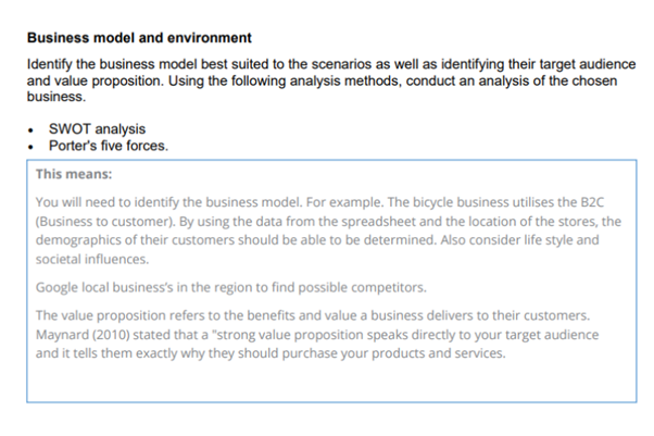 business model and enviroment