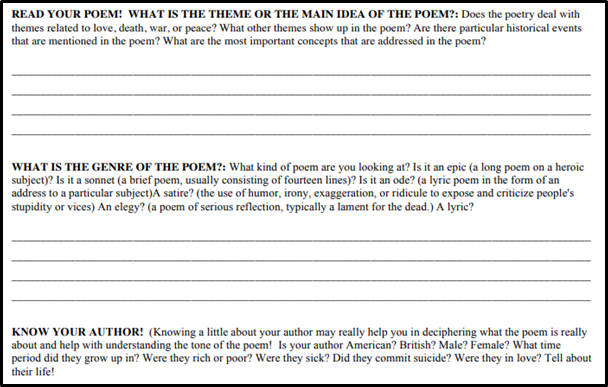 Poetry Assignment Solutions