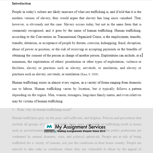 Sample of Modern Slavery Assignment