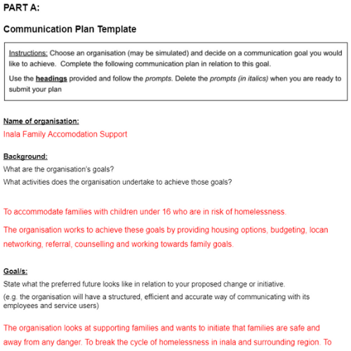 Coomunication Plane Template