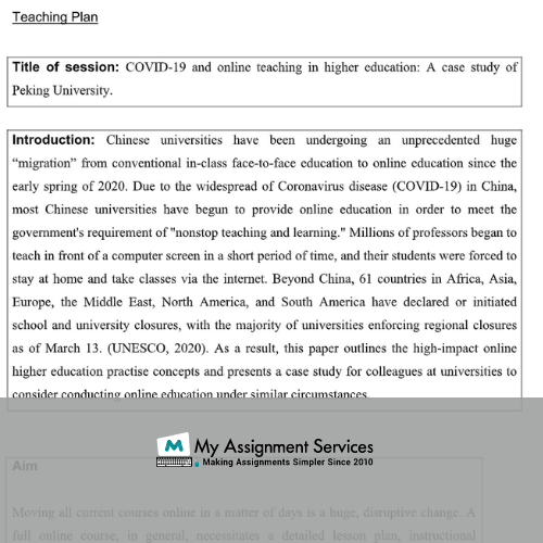 Pre Masters Teaching Plan
