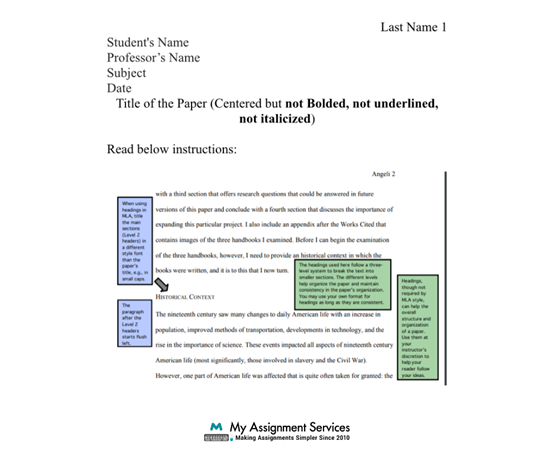 MLA Cover Page