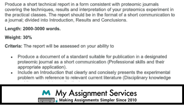Proteomics Assignment Sample