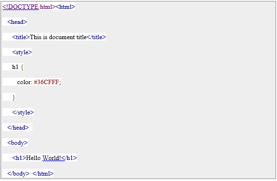 CSS hello world program