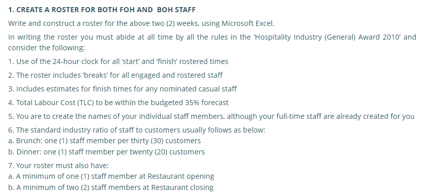 SITXHRM002 Roster Staff Assessment Answers Sample at My Assignment Services in Australia