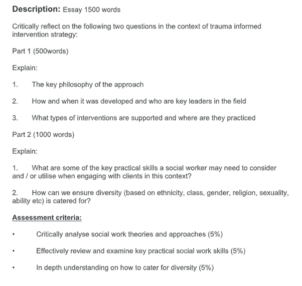 College Essay Description