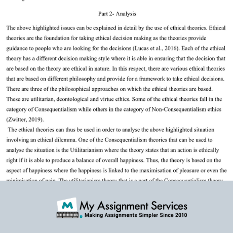 Assignment help sample Analysis part