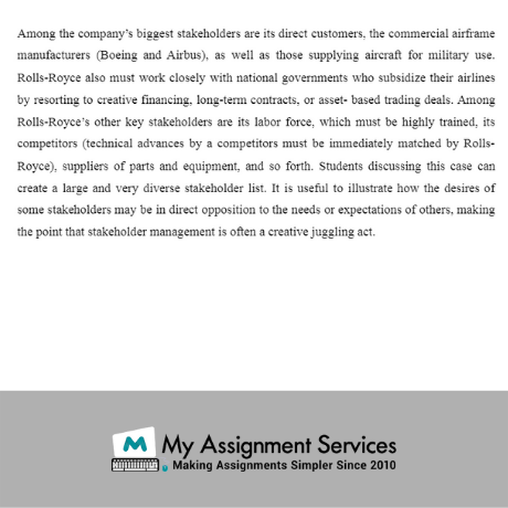 Rolls Royce case study samples