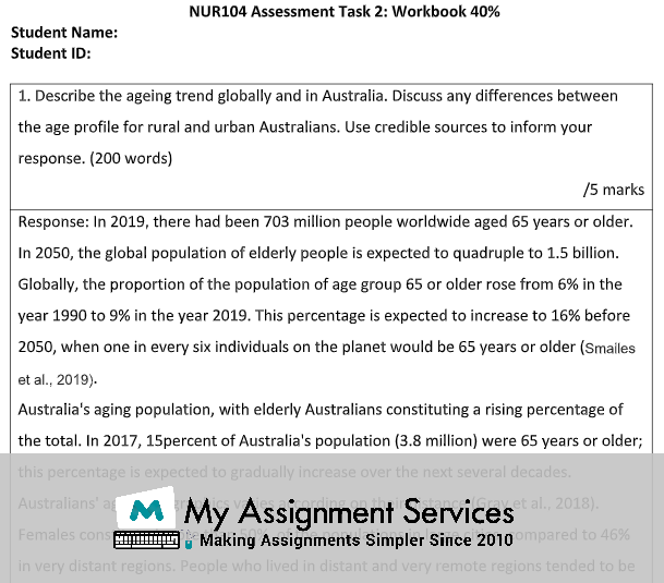 NUR104 nursing assessment samples
