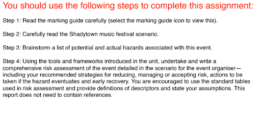 sample of disaster management assignment