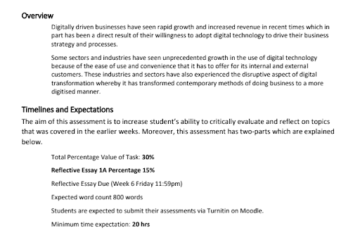 Digital Transformation Assignment Example