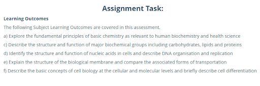 Biological Foundations Assessment samples in Australia