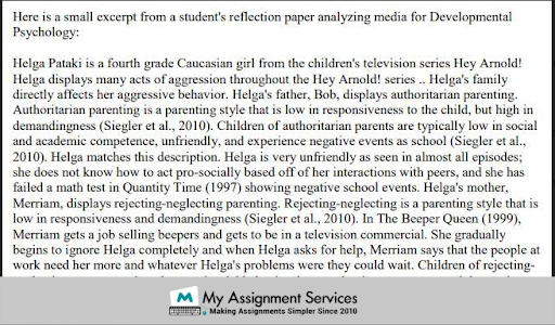 Psychology Reflection Report Writing Help Examples