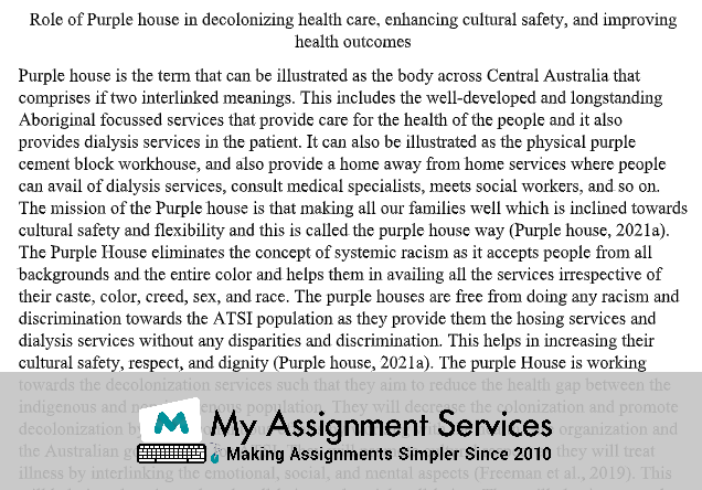 purple house case study sample at my assignment services