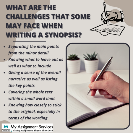 challenges that some may face when writing a synopsis