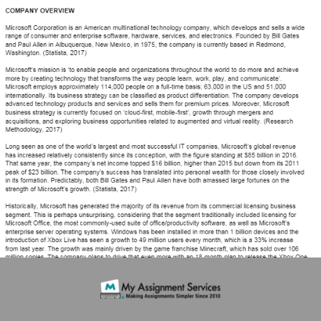 Microsoft Case Study Sample