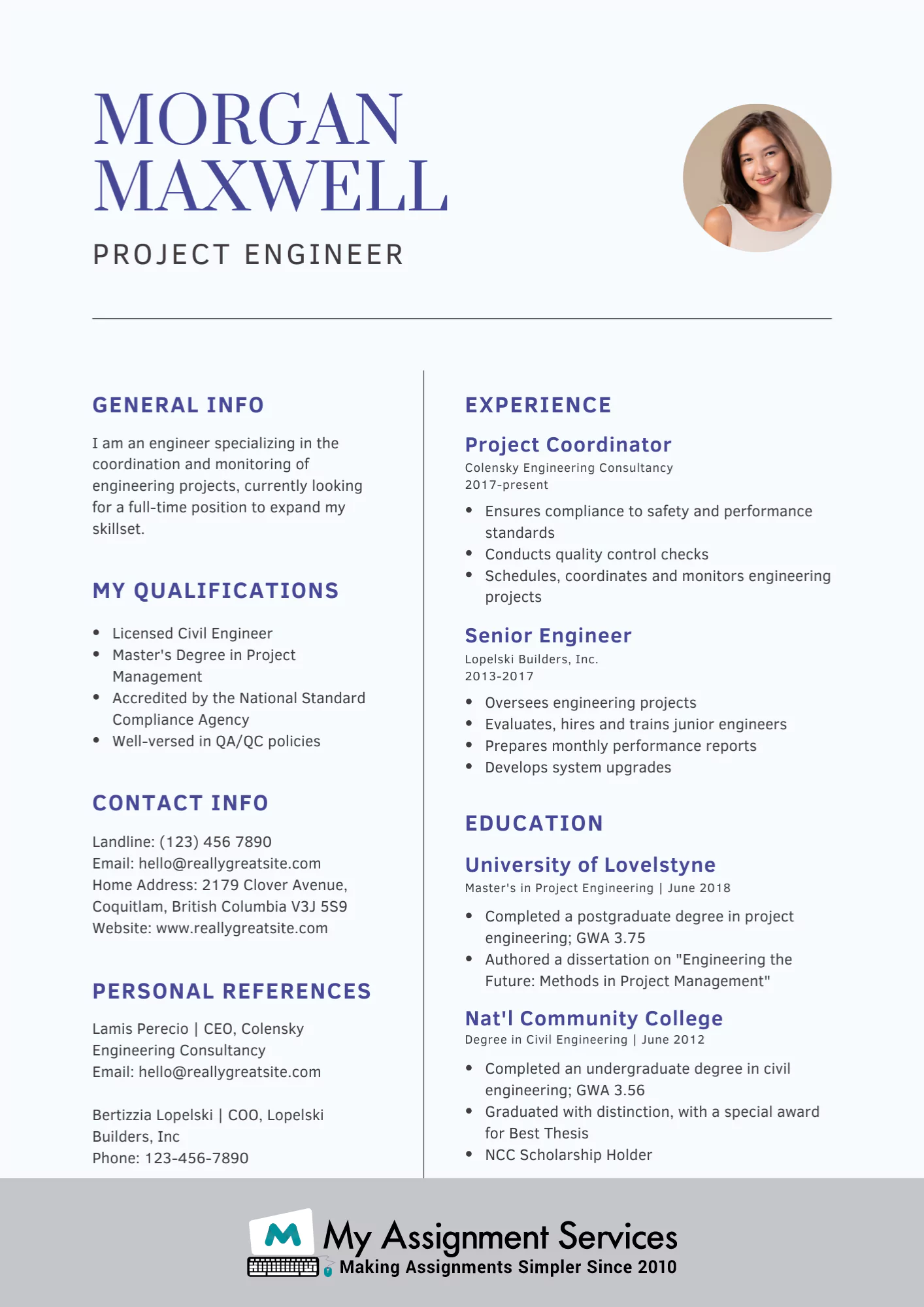 sample resume writing