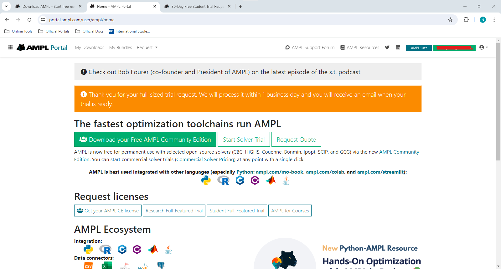 AMPL for mathematical9