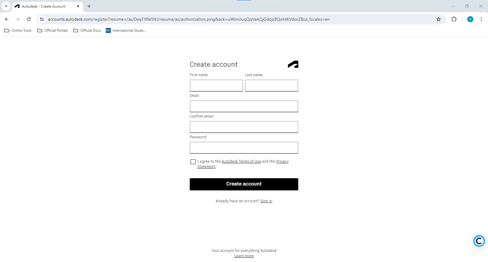 Create Account